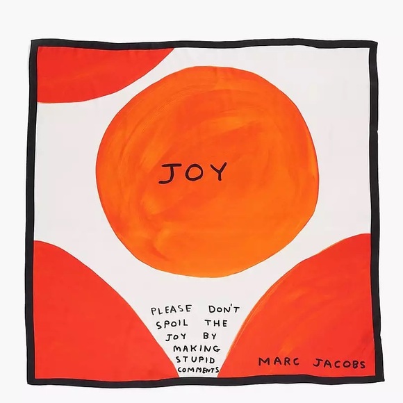 David Shrigley X Marc Jacobs Joy Silk Scarf - Picture 1 of 4